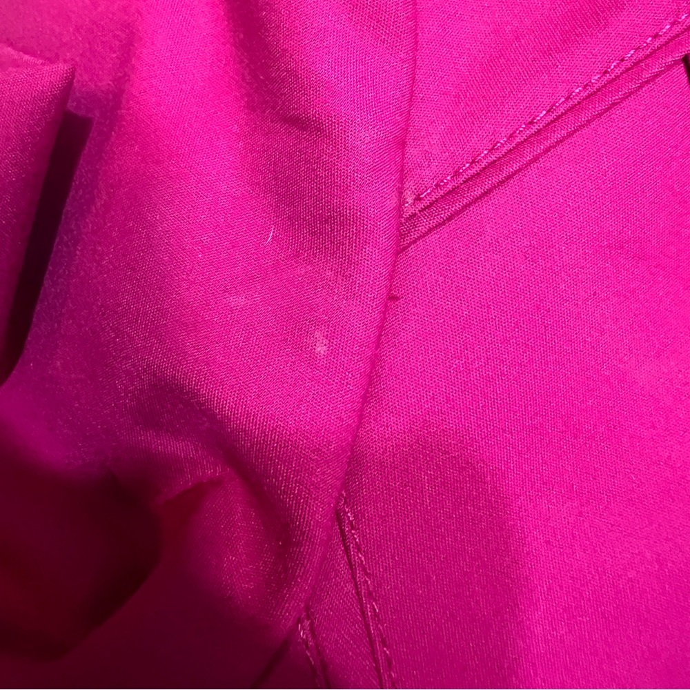 WHBM BLAZER JACKET HOT PINK 3/4 SLEEVES STRETCH SILVER ZIPPER SIZE 8 MEDIUM - Picture 13 of 16
